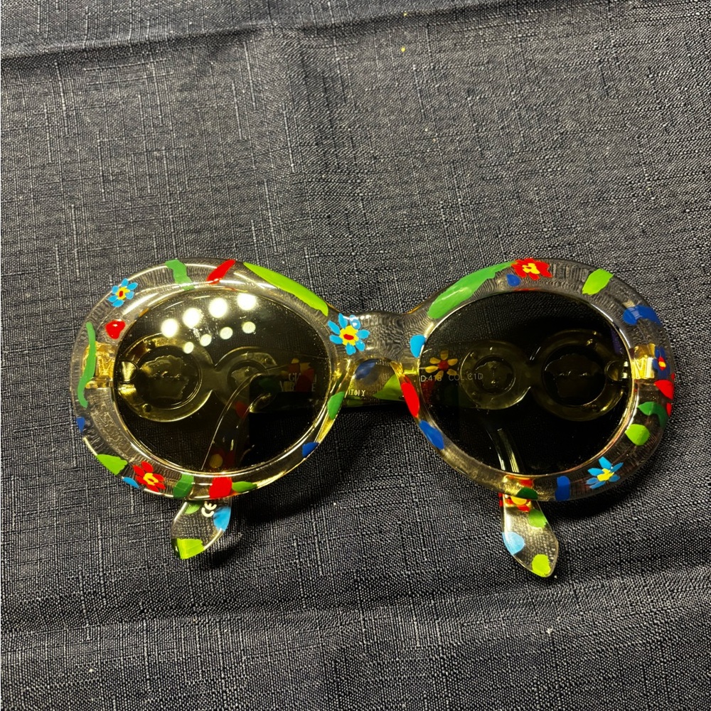 Vintage Versace Multicolor Floral Round Sunglasses Rare! - Picture 6 of 6